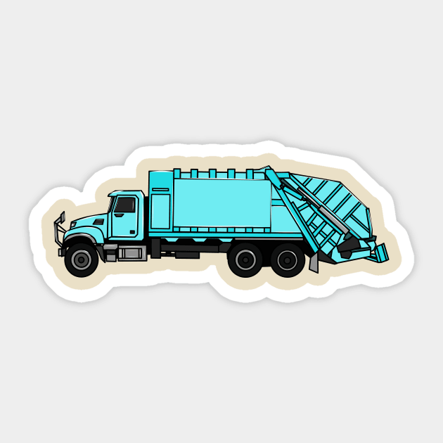 Garbage truck cartoon illustration Sticker by Miss Cartoon